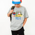 Ready To Tackle Back To School DTF Heat Transfer, colorful graphic design with school supplies and the text 'Ready to Tackle Pre-K' on a boy's grey t-shirt.
