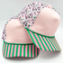 Pink & Green Striped Bill Golf Mesh Cotton Hat, stylish and colorful golf hat with striped brim and mesh detail.