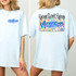 Home Sweet Home Floral State License Plate SET DTF Heat Transfer, depiction of a light blue T-shirt with front and back views showing a Mississippi license plate with floral design and decorative text.