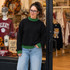 Black and Green Mockneck