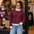 Maroon and White Mockneck