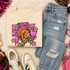 Pink Glitter Mascot - 62 teams - DTF Heat Transfer, graphic design of a sports mascot with pink glitter accents, for custom team apparel.