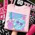 Blue Mascot DTF Transfers | School Spirit Mascot Collection, neon blue lion mascot design with stars and pink accents on a pink t-shirt.