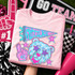 Blue Mascot DTF Transfers | School Spirit Mascot Collection, colorful pink and blue graphic design featuring a lion mascot with stars and celebratory elements.