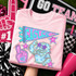 Blue Mascot DTF Transfers, School Spirit Mascot Collection featuring a pink T-shirt with blue and pink eagle design, stars, and lettering.