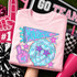 Blue Mascot DTF Transfers | School Spirit Mascot Collection, colorful unicorn mascot design on a pink T-shirt with stars and text.