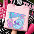 Trojans mascot DTF transfer with star-print helmet graphic and pennant flag in a preppy pink and blue school spirit style