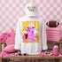 Loud & Proud hawk mascot DTF transfer in pink and yellow retro varsity style