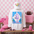 Loud & Proud warrior mascot DTF transfer in pink and blue retro varsity style