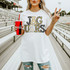 Jaguars mascot DTF transfer with marquee-style lettering featuring cheetah print and gold bulb accents