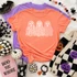 Patterned Trio Ghosts DTF Transfer | Floral, Leopard & Polka Dot Halloween Design