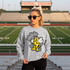 Rockets mascot DTF transfer with cartoon bee giving a thumbs up in a dotted script bubble design with stars
