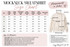 Blank Mockneck Sweatshirt — ROUND 1 EXTRAS, size chart and measurement guide for a comfy casual sweatshirt with a mockneck design in multiple colors.