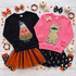 9 inch youth Candy Corn Witch sequin Halloween patch and youth mummy halloween patch.