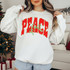 Peace Polka Dot DTF Transfer | Retro Christmas Varsity Letters Design