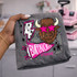 Buffaloes mascot DTF transfer with buffalo head wearing pink star sunglasses in retro pink out style
