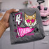 Cougars mascot DTF transfer with cougar head wearing pink star sunglasses in retro pink out style