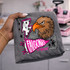 Falcons mascot DTF transfer with fierce falcon head in retro pink out style