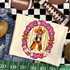 OSU Cowboys mascot DTF transfer featuring a cowboy character with pink star-studded frame and glittery gold background in a retro boutique style