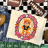 Bearkats mascot DTF transfer featuring an illustrated bearcat wearing star sunglasses and an "SH" jersey inside a pink jeweled oval frame with stars