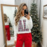 AL Alabama state abbreviation DTF transfer in red and white Christmas gingham plaid lettering