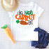 Do Not Carrot All Funny Easter Sublimation Transfer, a colorful design on a white T-shirt with a carrot graphic and playful text for Easter celebration.