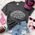 Wolves football mascot DTF transfer with hand-drawn football outline design for school spirit and game day shirts