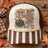 Farmhouse Fall Pumpkin & Bow DTF Transfer | Leopard & Gingham Autumn Design, rustic fall artwork featuring leopard-print and gingham pumpkins, plaid bows, flowers, and foliage displayed on a cream and brown trucker hat