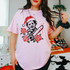 Masked chainsaw horror killer wearing a Santa hat DTF transfer with red roses