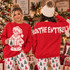 White Christmas sweatshirt with large holiday character front transfer and oversized Loathe Entirely back design spanning the upper back and sleeves