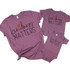 Kindness Matters Adult Screen Print Heat Transfer, purple t-shirts with 'Kindness Matters' text and red heart graphic