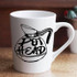 Pot Head coffee pot pun funny Sublimation Transfer, white ceramic mug with a humorous illustration of a coffee pot labeled 'Pot Head' for sublimation printing.