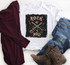 Rock N Roll Sublimation Transfer, a fabric transfer featuring a rock and roll guitar design with crossed guitars and bold text, ideal for customizing clothing.