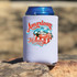 American Honey Lips HAT/CAN HUGGER Screen Print Heat Transfer, heat transfer design on a white can hugger with a colorful graphic of lips and lips with tongue, displaying the text 'American Honey'.