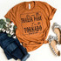 You Are The Trailer Park Screen Print Heat Transfer, orange T-shirt with black creative text design inside a rectangle.