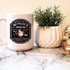 Witch's Brew Potion Sublimation Transfer, a black and white graphic design on a coffee mug with a witch flying on a broomstick and detailed text.