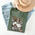 Farm Fresh Pumpkins Screen Print Heat Transfer, illustrated pumpkins and cotton flowers in a basket, autumn fall harvest decor.