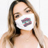 Vintage Soul POCKET Screen Print Heat Transfer, a white face mask with a vintage-style colorful text design that says 'Vintage Soul'.