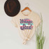 Vintage Soul Screen Print Heat Transfer, vintage-inspired design on a beige T-shirt with colorful stripes and retro font.