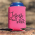 Jesus, Best Gift Ever POCKET CAN HUGGER Print Heat Transfer on pink can cooler