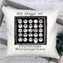 25 Days Of Christmas Personalities Sublimation Transfer, decorative pillow featuring various holiday-themed skull illustrations and decorations.