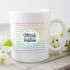 Think Positive Sublimation Transfer, colorful rainbow-striped design with motivational message on a white ceramic mug.
