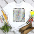 100 Days As Crewmates, white T-shirt with colorful Among Us crewmates graphic design for sublimation transfer.