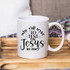 Why Y'all Tryin' To Sublimation Transfer, ceramic mug with a humorous quote about testing Jesus.