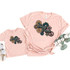 Flower Power Screen Print Heat Transfer, pink T-shirts with colorful flower and peace sign design.