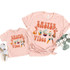 Easter Vibes Boho Screen Print Heat Transfer, a matching pink t-shirt set with Easter-themed illustrations and the text 'Easter Vibes' in a boho style.