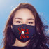 You're Outta Here Baseball POCKET Screen Print Heat Transfer, black face mask with red and white baseball-themed graphic and customizable text.