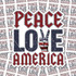 Peace Love America Stickers