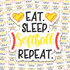 Eat Sleep Softball Sticker Sheet