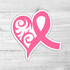 Breast Cancer Awareness Pink Heart Die Cut Sticker
